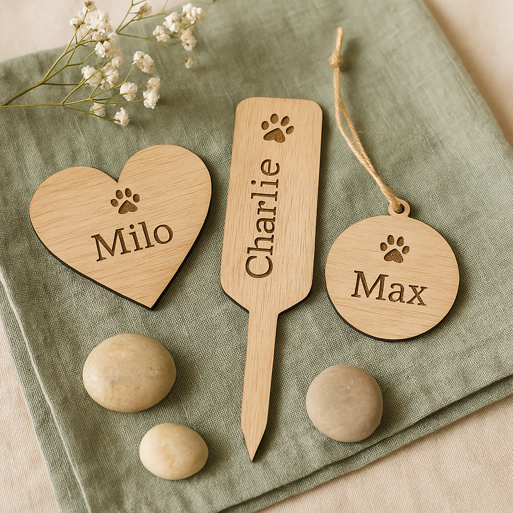 Pet Lover Memorial Bundle — Plaque + Garden Stake + Ornament