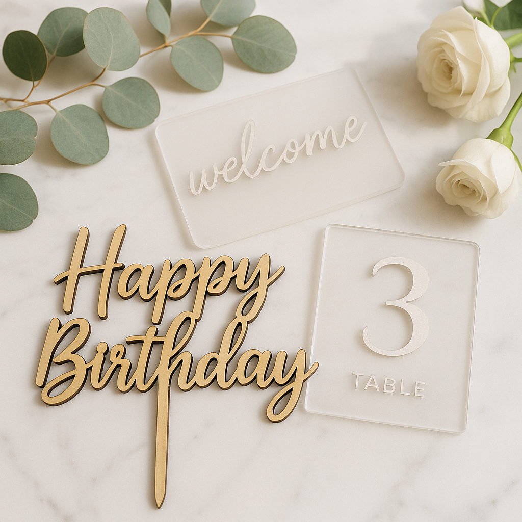 Wedding Essentials Bundle — Cake Topper + Welcome Sign + Table Numbers